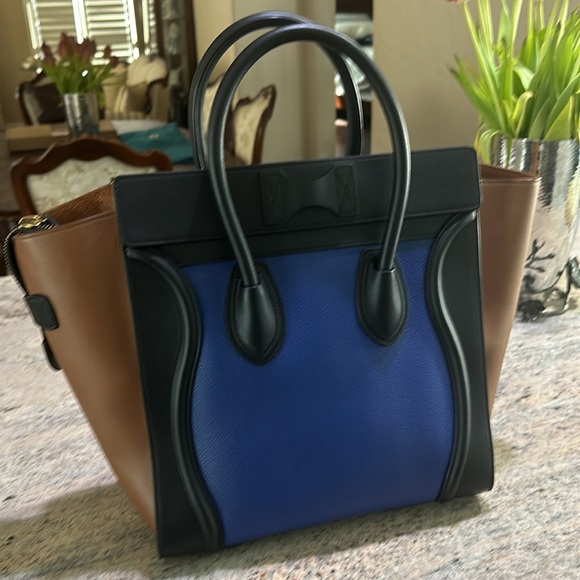 Celine Smooth Calfskin Tri-Color Luggage Indigo - Picture 4 of 7